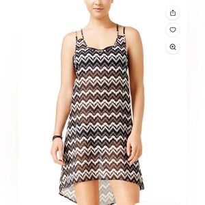 Miken Black and White Chevron Swim Cover-Up